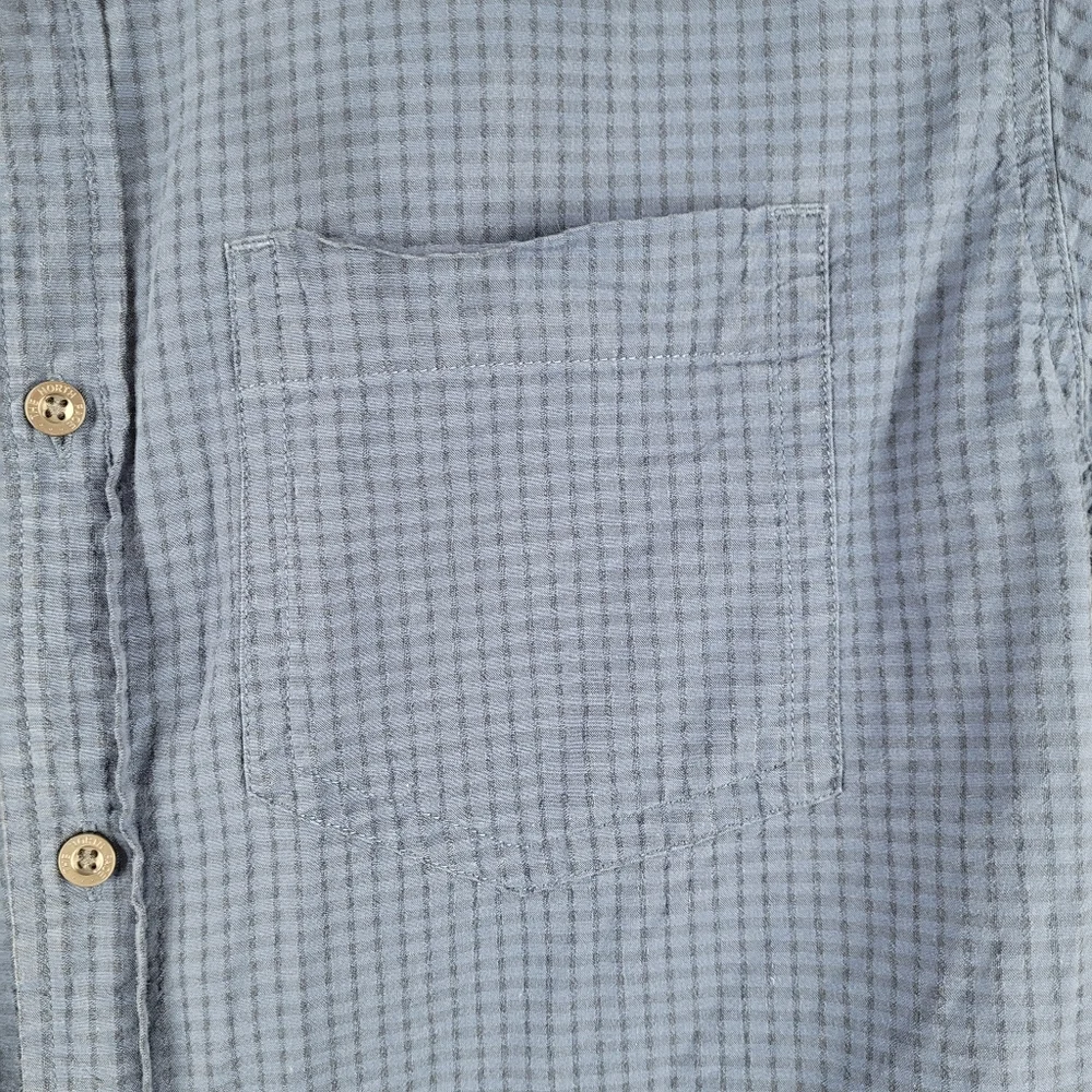 The North Face Shirt Men‎ M Blue/Black Micro-Ginham Short Sleeve Button Up